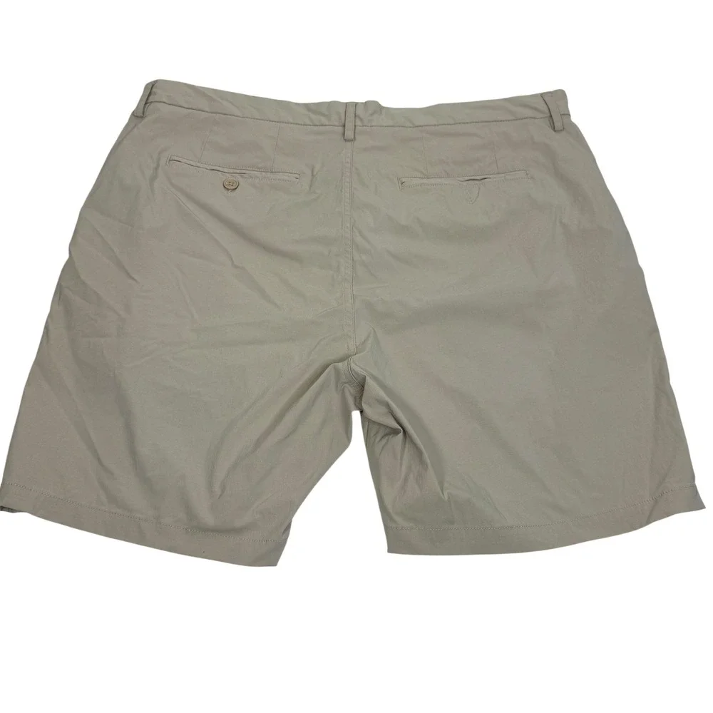 Onia Mens‎ Khaki Tan Hybrid Shorts Flat Front Casual 7 Inch Inseam Size 36